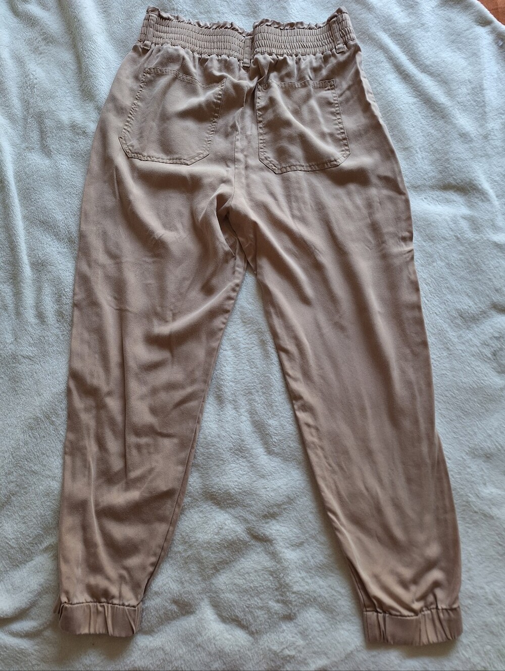 Abercrombie & Fitch 100% Lyocell Tan Paperbag Waist Jogger Pants M - Picture 7 of 7